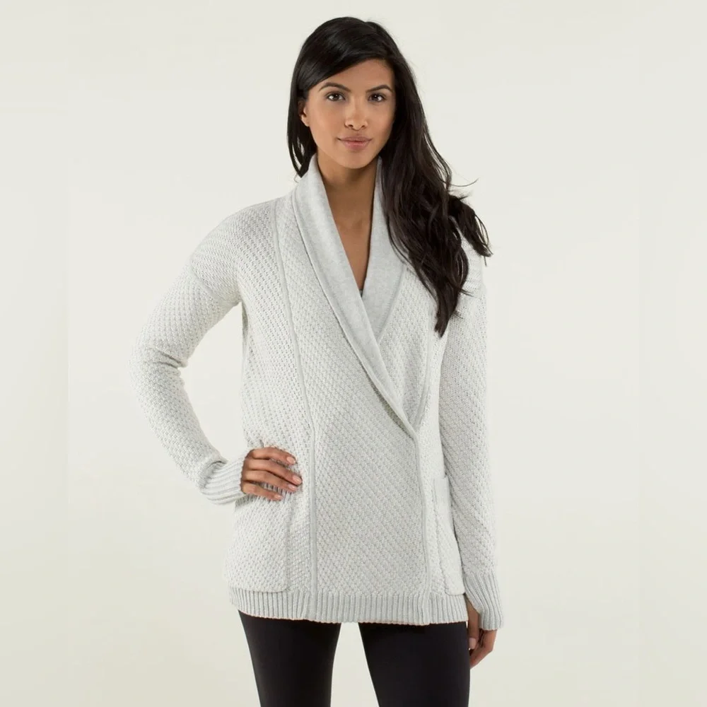 Lululemon Post Practice Cardi Cardigan Button Up Long Sleeve Knit Wrap